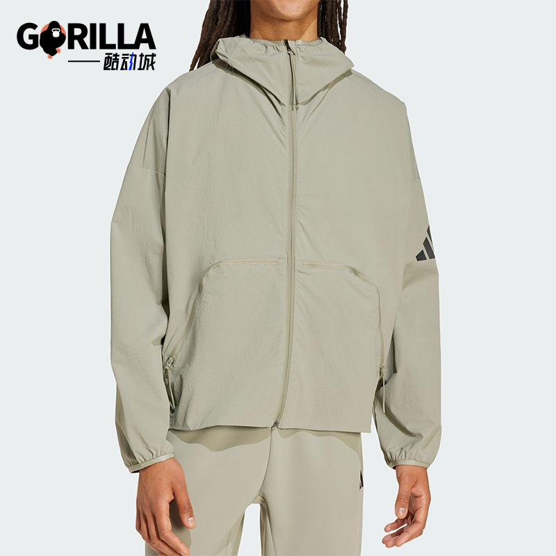 Adidas/阿迪达斯正品MYSHELTER男士运动宽松连帽休闲外套JW3631