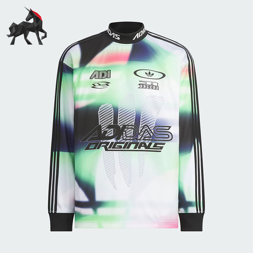 Adidas/阿迪达斯正品MOTO JERSEY AOP男士运动日常赛车长袖KH1466