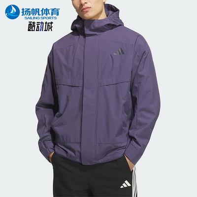Adidas/阿迪达斯正品2025秋季款男士日常连帽耐穿印花外套KB7626