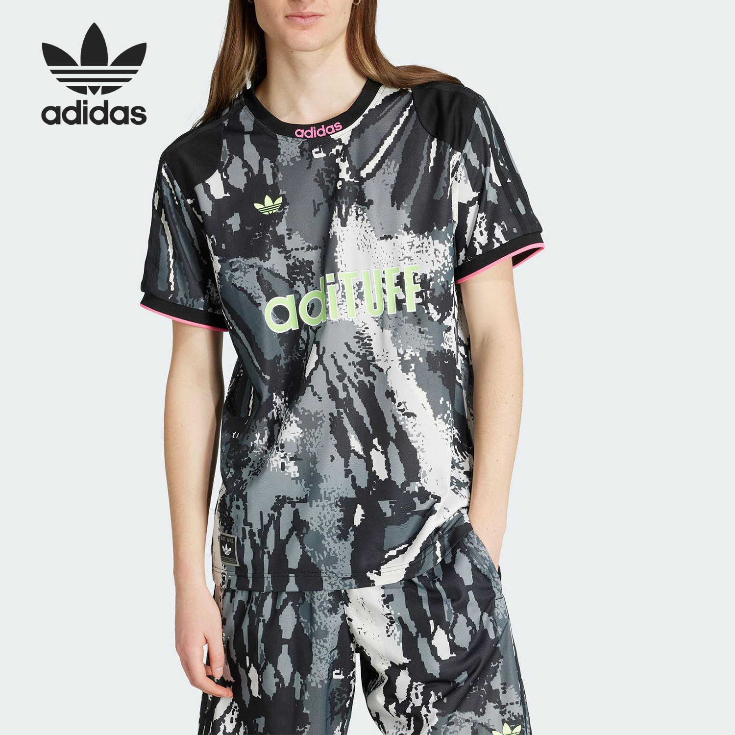 阿迪达斯男士复古球衣T恤