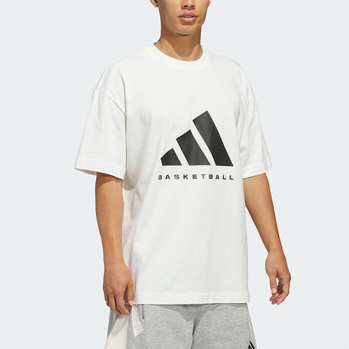 Adidas/阿迪达斯正品2025男女圆领简约宽松篮球运动短袖T恤JZ9528