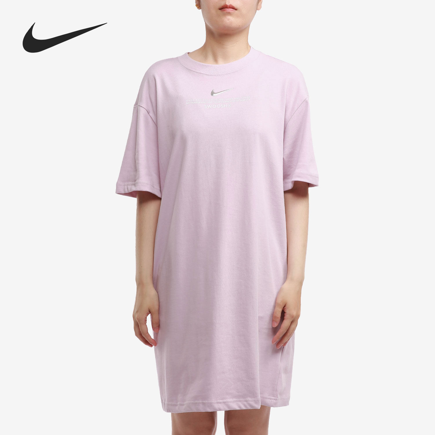 Nike/耐克正品短袖夏季中长款休闲女子透气上衣裙T恤CZ9407-576