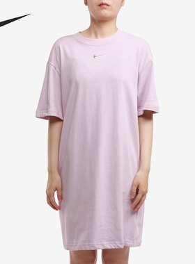Nike/耐克正品短袖夏季中长款休闲女子透气上衣裙T恤CZ9407-576