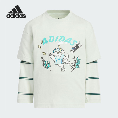 Adidas/阿迪达斯正品SPORTSWEAR儿童运动卡通印花透气长袖KC2789