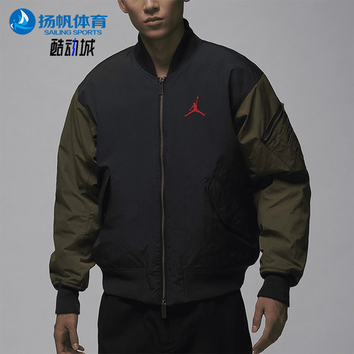 耐克男士运动拼接印花保暖棉服