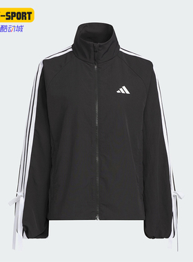 Adidas/阿迪达斯正品DANCE WB 1女士宽松蝴蝶结三条纹外套KT5003