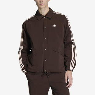 Adidas/阿迪达斯正品三叶草新款男棕色宽松夹克外套KE3595