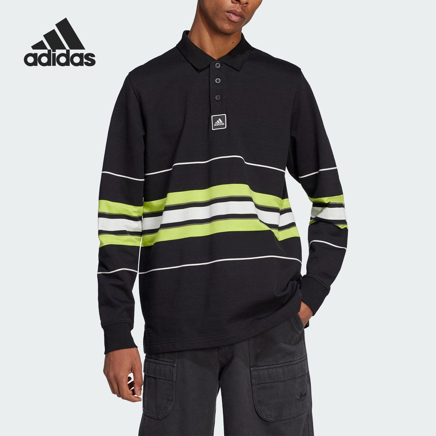 Adidas/阿迪达斯官方正品新款男士条纹休闲翻领运动POLO衫JD5391,运动服/休闲服装,运动POLO衫,淘宝优惠券,粉丝福利购,淘宝优惠卷