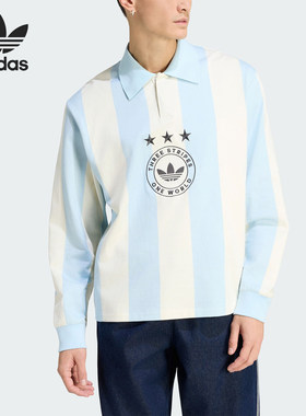 Adidas/阿迪达斯正品三叶草男士时尚翻领长袖POLO衫KU9190