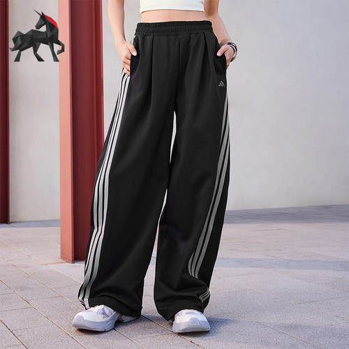 Adidas/阿迪达斯正品2026春季款女士耐穿宽松运动休闲长裤KR7594