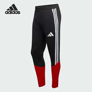 款 2025冬季 阿迪达斯正品 KB4442 耐穿修身 拼接足球长裤 男士 Adidas