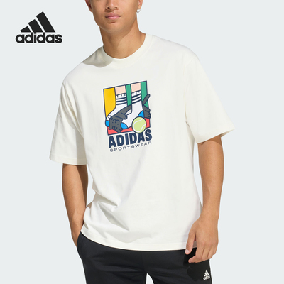 Adidas/阿迪达斯官方正品舒适年夏季 男士卡通运动短袖T恤KE4341