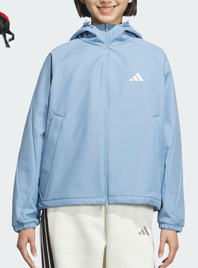 Adidas/阿迪达斯正品SOFTSHELL JACKET女士运动连帽外套KC0087