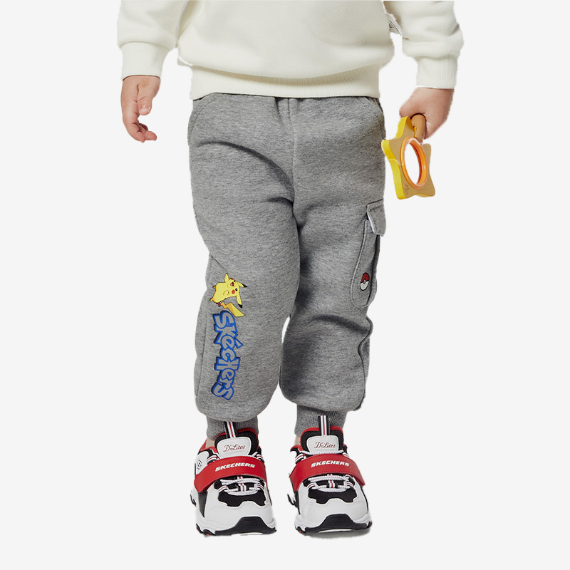 Skechers/斯凯奇正品秋冬新款儿童运动可梦联名印花针织长裤