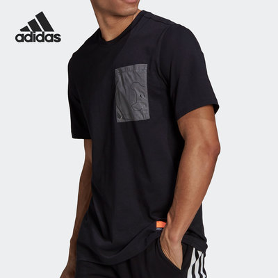 Adidas/阿迪达斯正品男士常规撞色口袋运动圆领短袖T恤GP9650