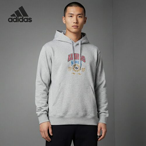 Adidas/阿迪达斯正品三叶草男士针织宽松连帽日常卫衣IX6770