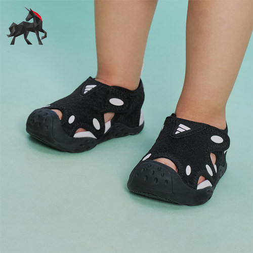 Adidas/阿迪达斯正品2026年小童日常经典休闲运动沙滩凉鞋KI6483