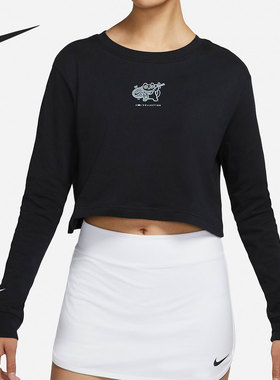 Nike/耐克正品网球服大阪系列女子短款内搭长袖T恤DJ7942-010