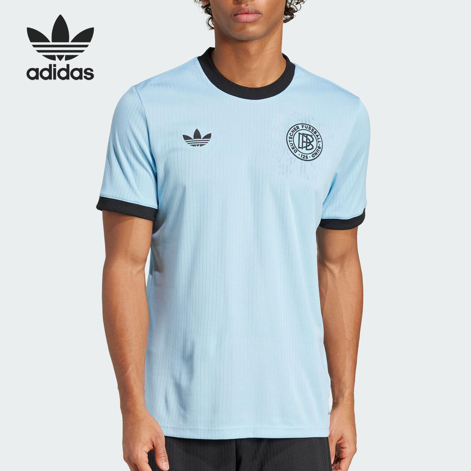 阿迪达斯男士足球训练短袖