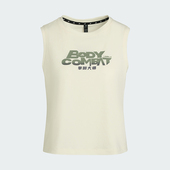 Adidas 2025女士针织圆领透气T恤训练运动背心KT6892 阿迪达斯正品