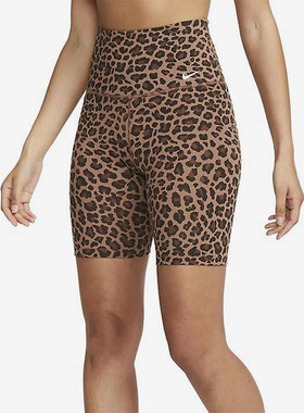 Nike/耐克正品女士时尚豹纹直筒休闲经典运动健身短裤DX0122-256