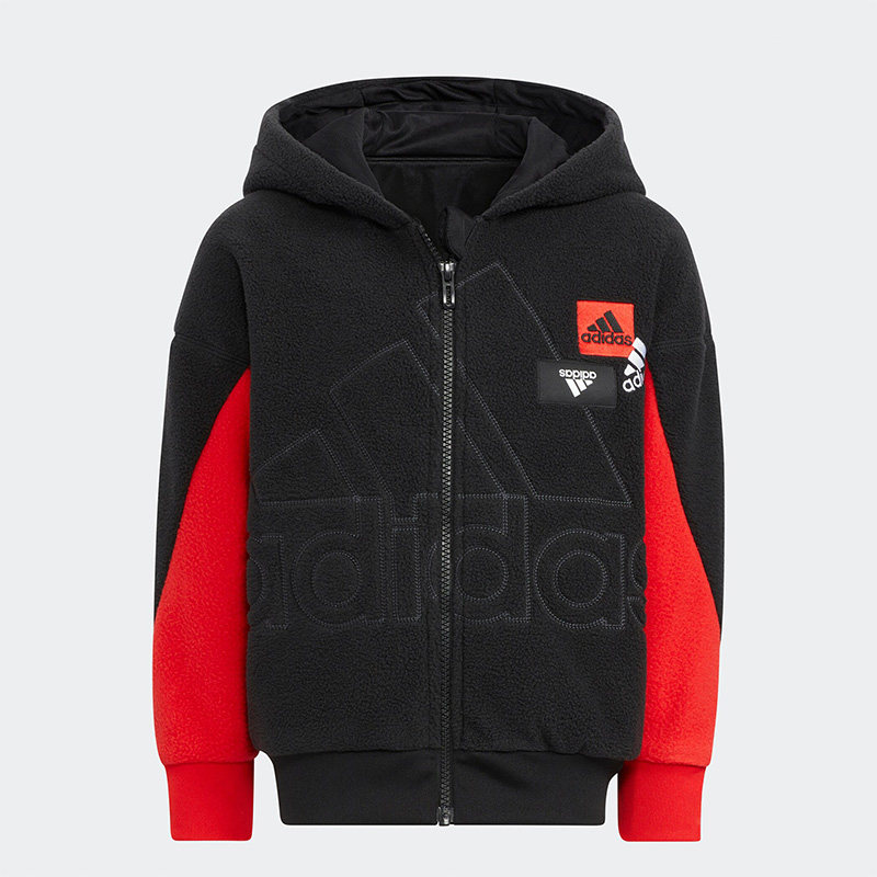 Adidas/阿迪达斯正品冬季小童运动保暖防风连帽外套 HM5200