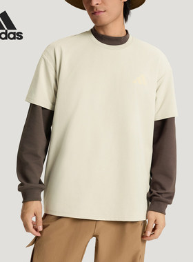 Adidas/阿迪达斯正品夏季男士户外时尚印花宽松短袖T恤KE3703