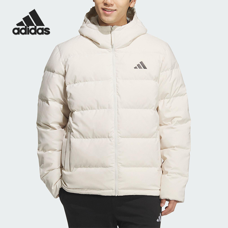 Adidas/阿迪达斯正品2025男士简约运动休闲连帽保暖羽绒服KF4398