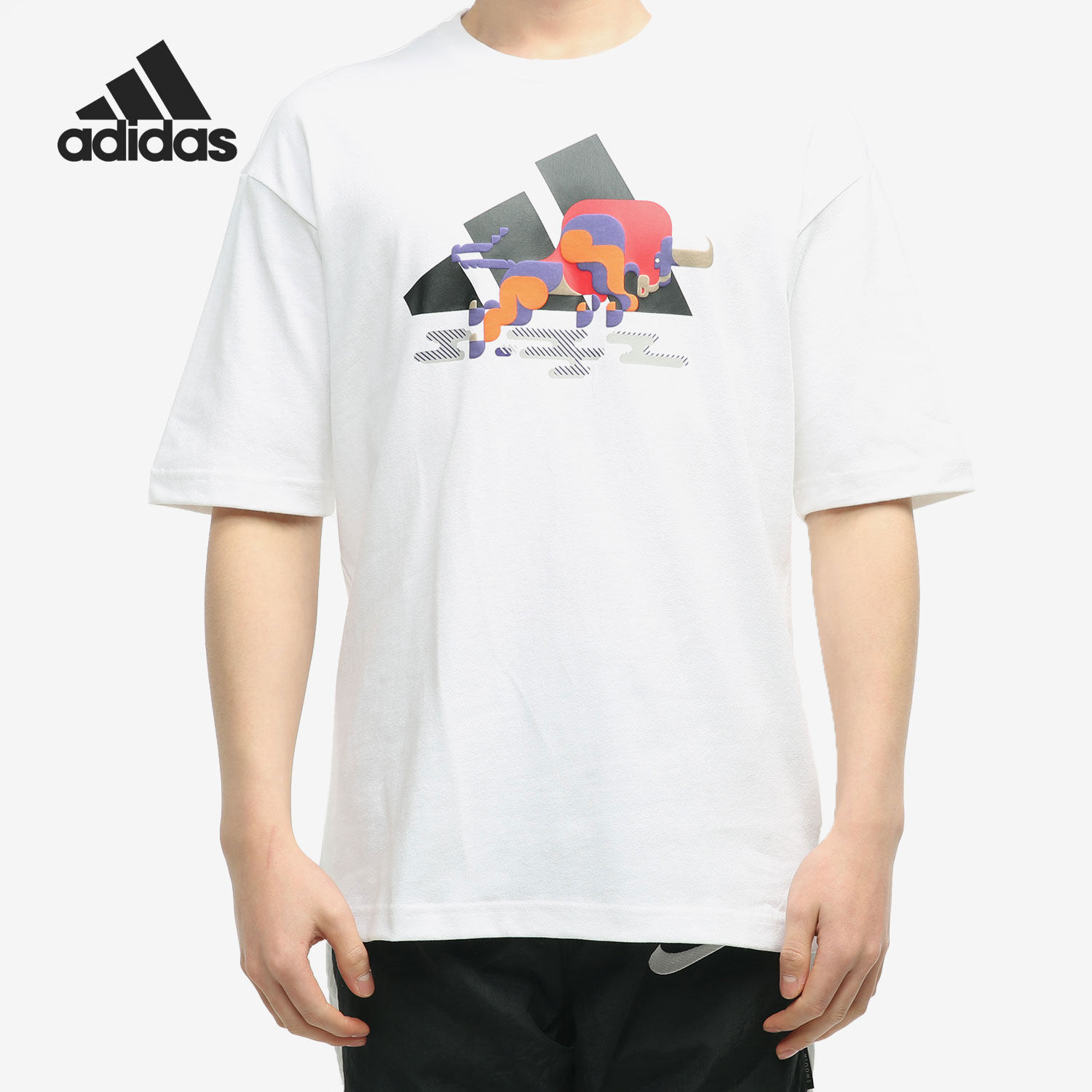 Adidas/阿迪达斯正品 2021年夏季新款男子运动休闲圆领T恤 GP1835