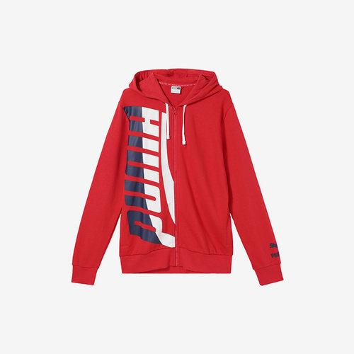 Puma/彪马正品男士复古休闲连帽拉链长袖开衫卫衣577648-12