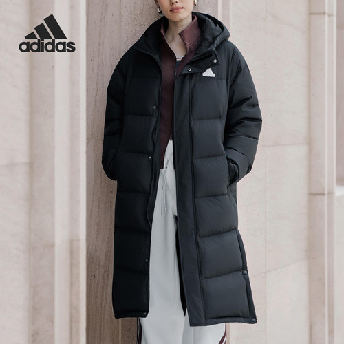 阿迪达斯男女保暖连帽羽绒服