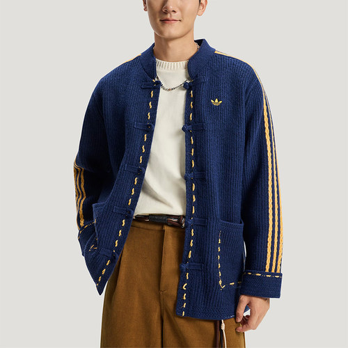 Adidas/阿迪达斯正品三叶草男女同款经典针织宽松夹克外套KR5064