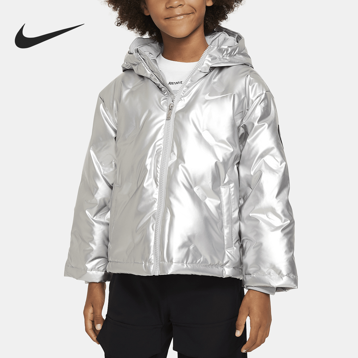 Nike/耐克正品新款小童时尚保暖运动连帽羽绒服FZ6220-017