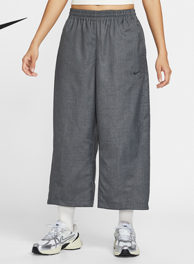 Nike/耐克正品Sportswear女士运动中腰梭织直筒九分裤IF5454-010