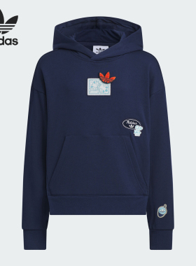 Adidas/阿迪达斯官方正品三叶草大童宽松透气连帽户外卫衣JC6819