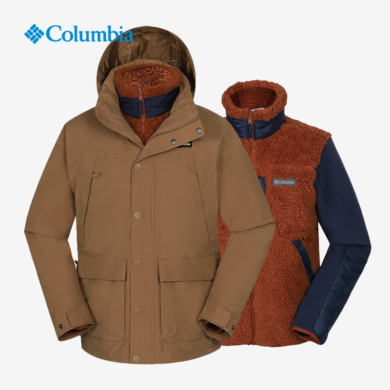 Columbia/哥伦比亚正品男户外保暖抓绒三合一冲锋衣WE1326|WE1321