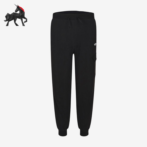 Adidas/阿迪达斯正品三叶草儿童针织系带束脚条纹长裤LD6466