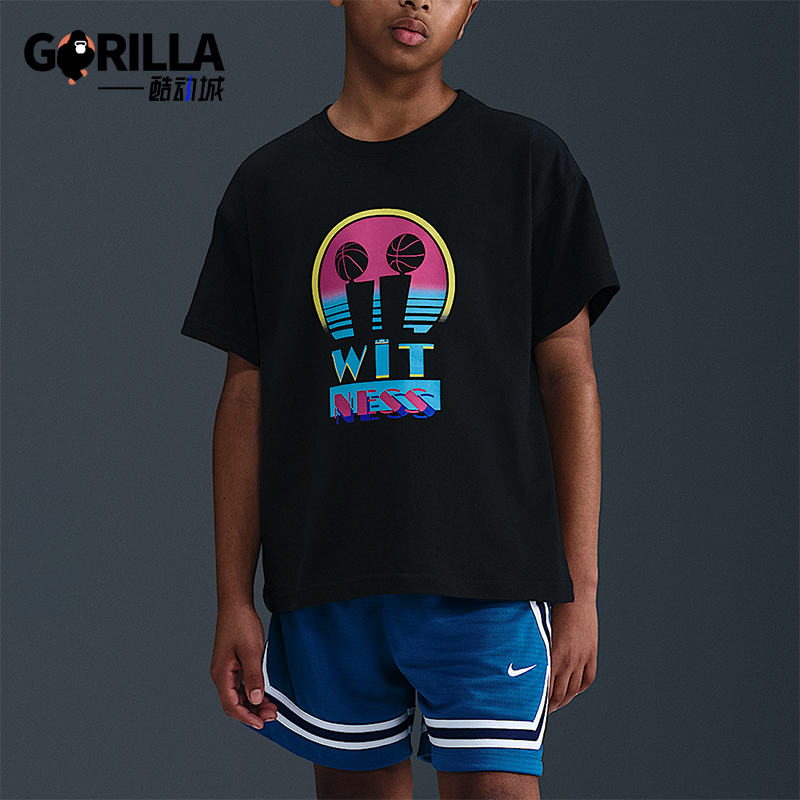 Nike/耐克正品Miami Twice大童休闲宽松针织运动短袖IM6656-010