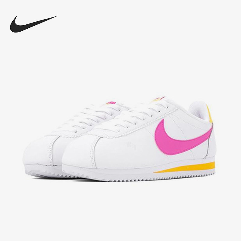 Nike/耐克正品CORTEZ阿甘新款女白黄色复古经典跑步鞋807471-112
