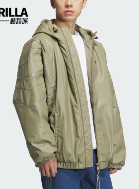 Adidas/阿迪达斯正品三叶草男女休闲运动连帽宽松保暖棉服KC2654