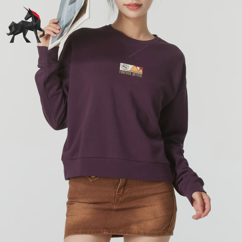 彪马女士运动宽松卫衣圆领