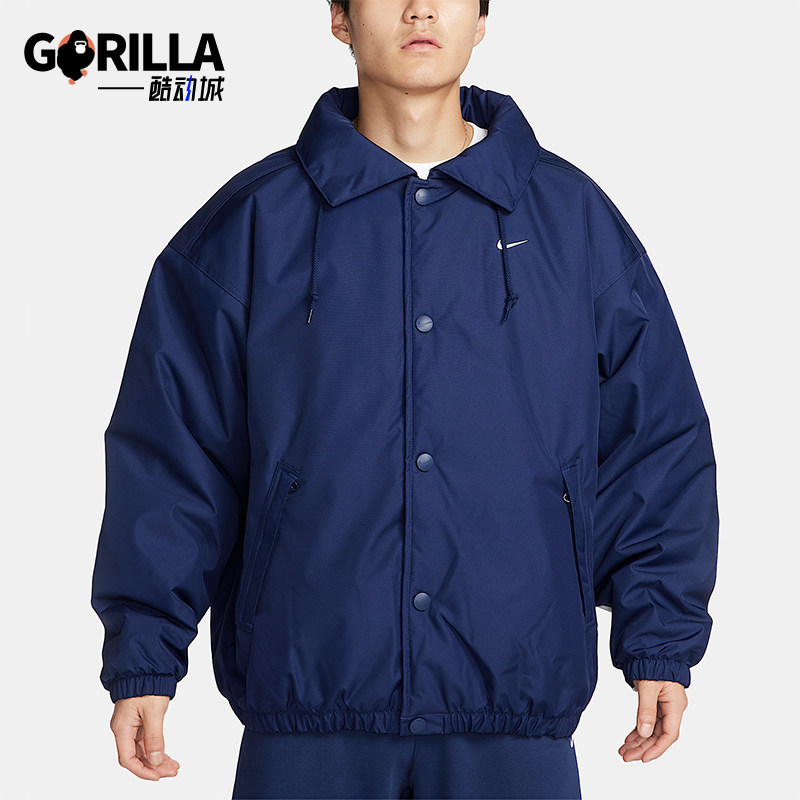 Nike/耐克正品Solo Swoosh男士时尚保暖宽松棉服外套FB7853-410