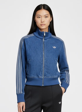 Adidas/阿迪达斯正品三叶草女士牛仔短款运动时尚外套JD2570
