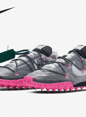 Nike/耐克正品WAFFLE RACER OW 女子休闲钉子鞋跑步鞋CD8180-001