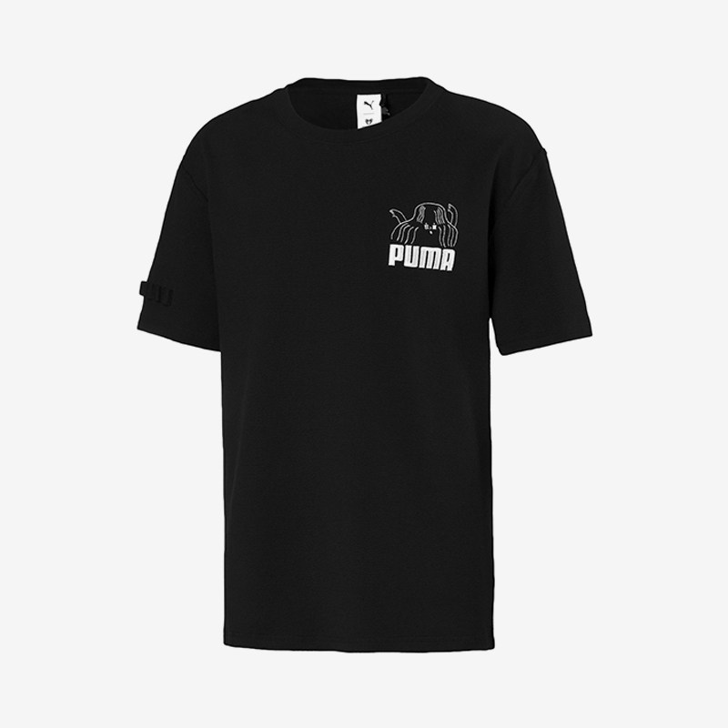 Puma/彪马正品男女同款品牌Logo印花圆领短袖T恤595559-01