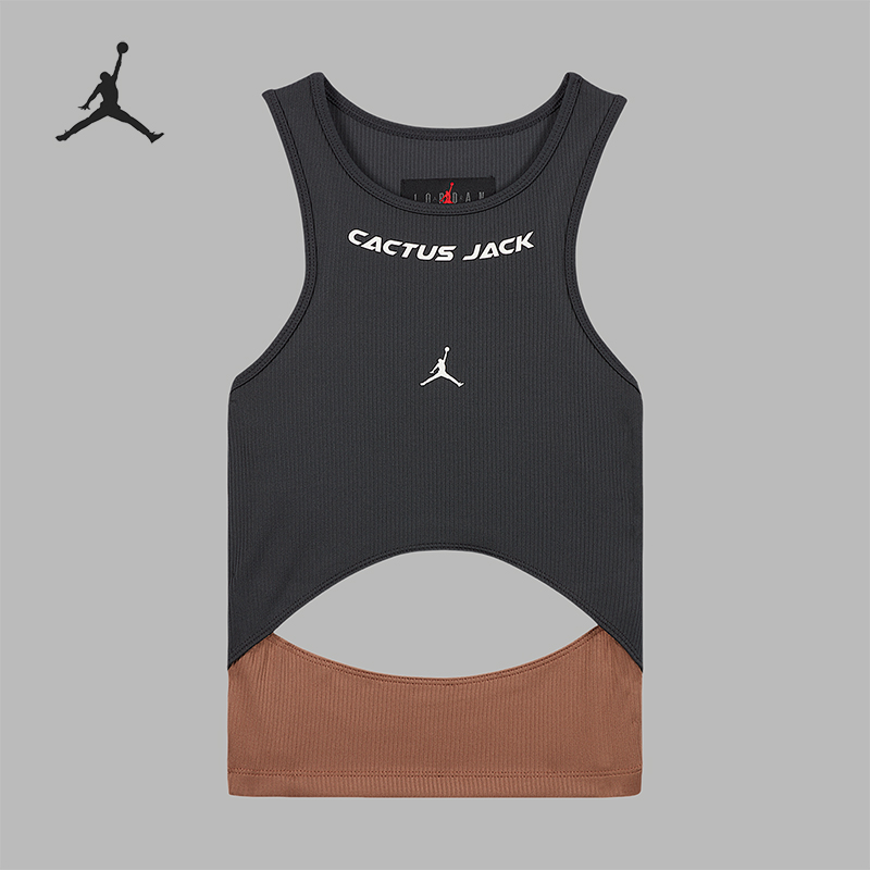 Nike/耐克正品2025 JORDAN女士印花无袖运动圆领T恤DX6172-070