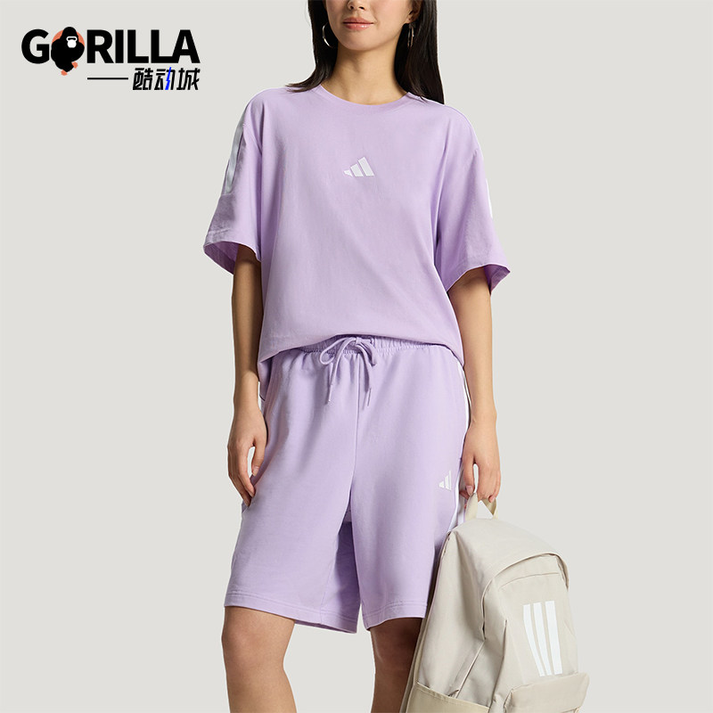 Adidas/阿迪达斯正品夏季男女运动休闲经典短袖短裤套装KX0522