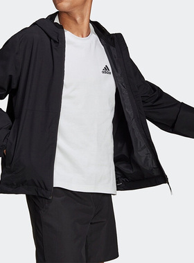 Adidas/阿迪达斯正品新款男运动休闲舒适连帽夹克外套 H50971