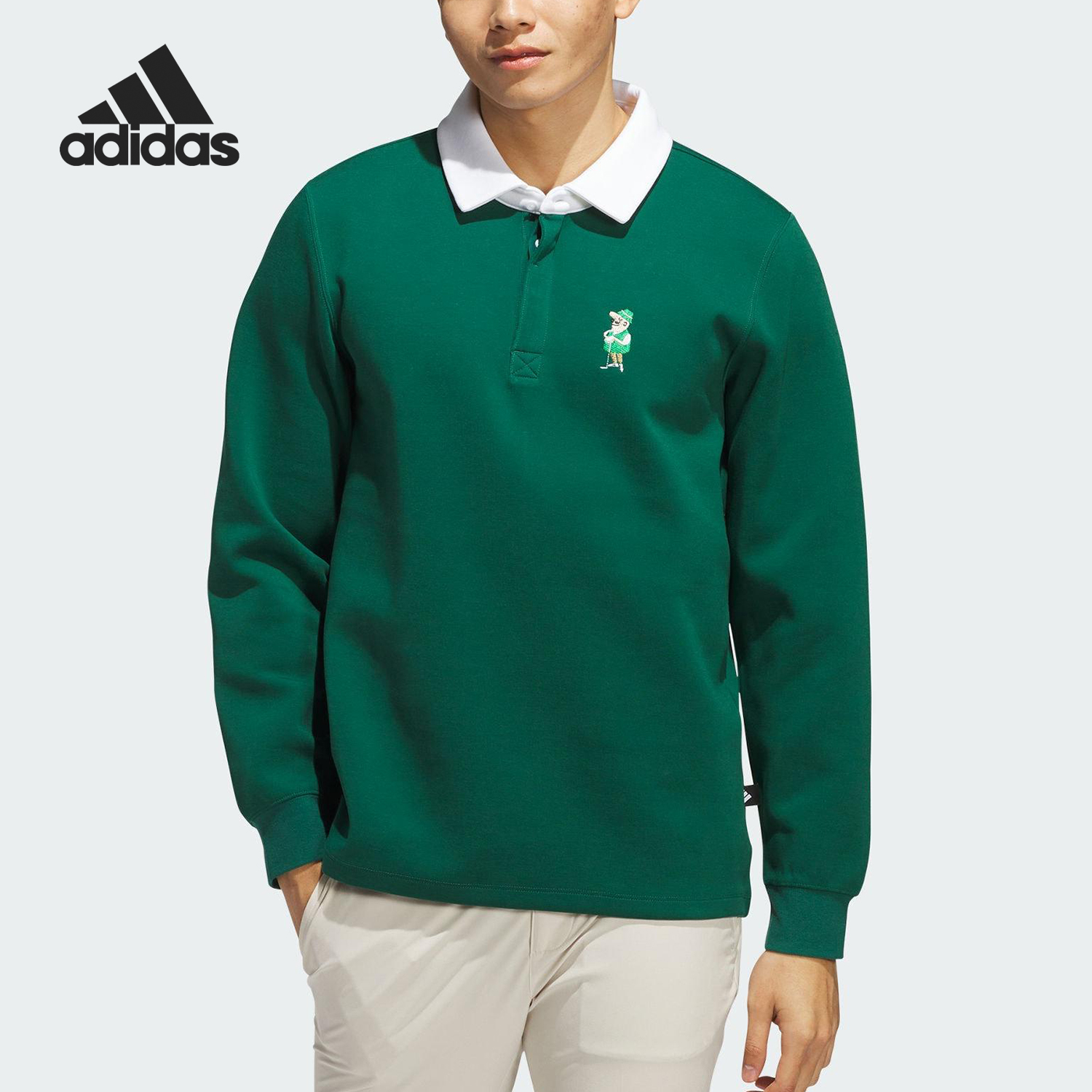 Adidas/阿迪达斯正品CHIP RUGBYLS男高尔夫长袖POLO衫JJ4199