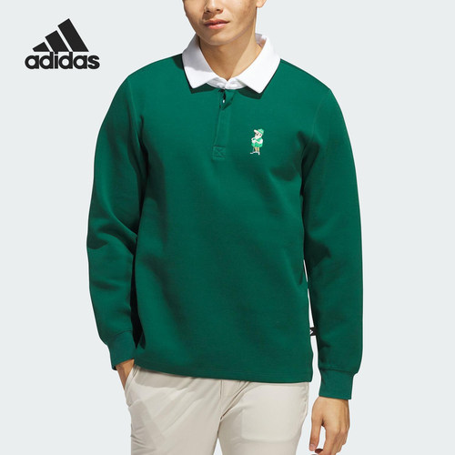 Adidas/阿迪达斯正品CHIP RUGBYLS男高尔夫长袖POLO衫JJ4199